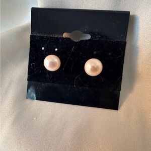 Elegant Yellow Pearl Stud Earrings
